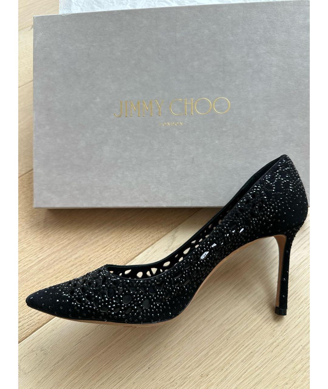 JIMMY CHOO Черные замшевые туфли, фото 7