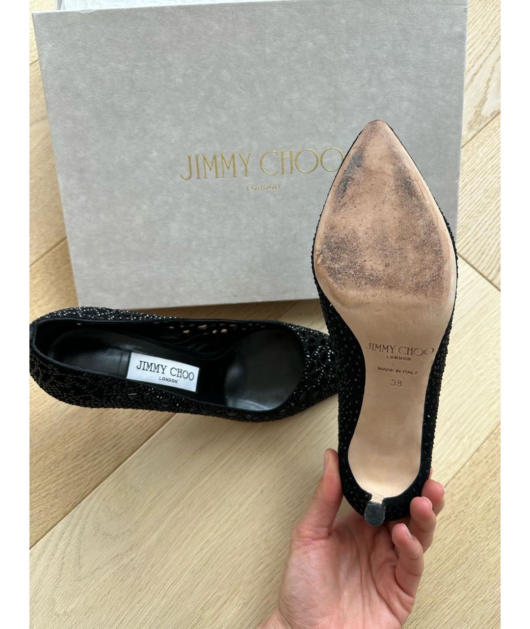 JIMMY CHOO Черные замшевые туфли, фото 6