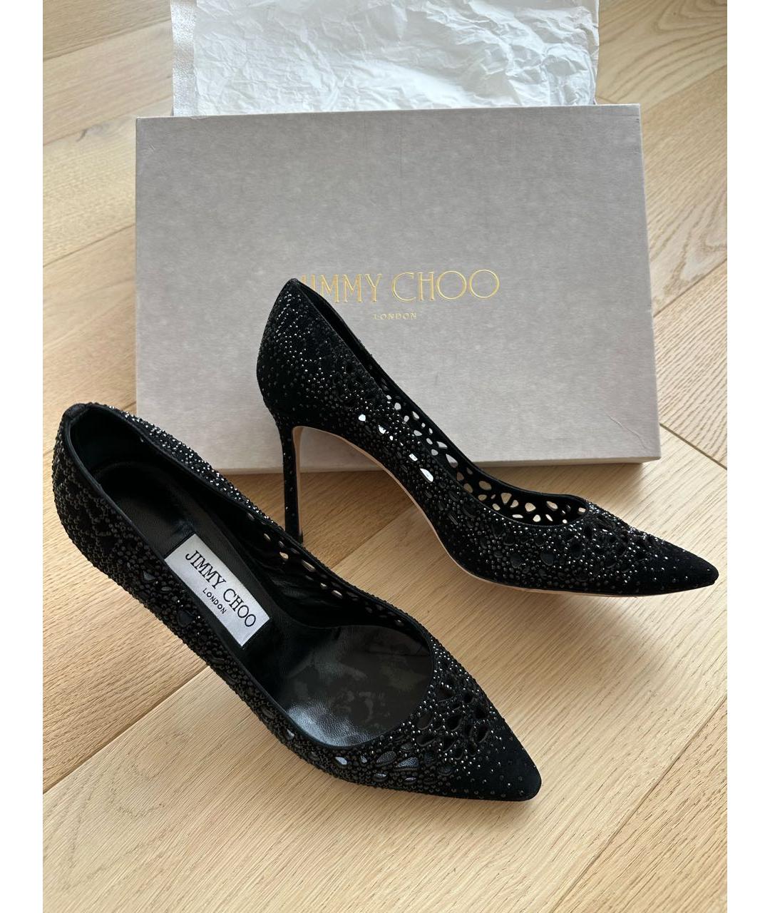 JIMMY CHOO Черные замшевые туфли, фото 3