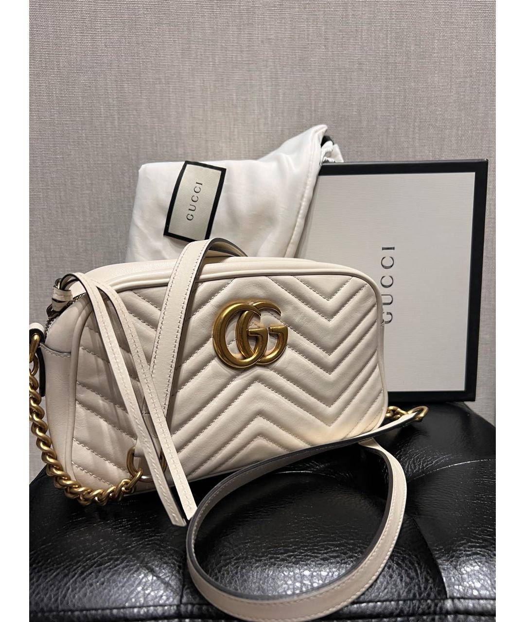 GUCCI Бежевая кожаная сумка через плечо, фото 8
