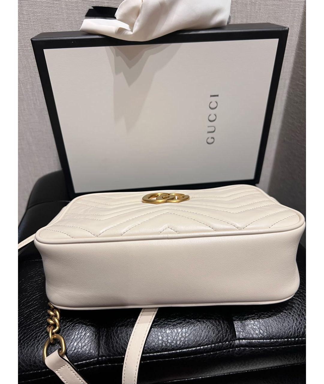 GUCCI Бежевая кожаная сумка через плечо, фото 3
