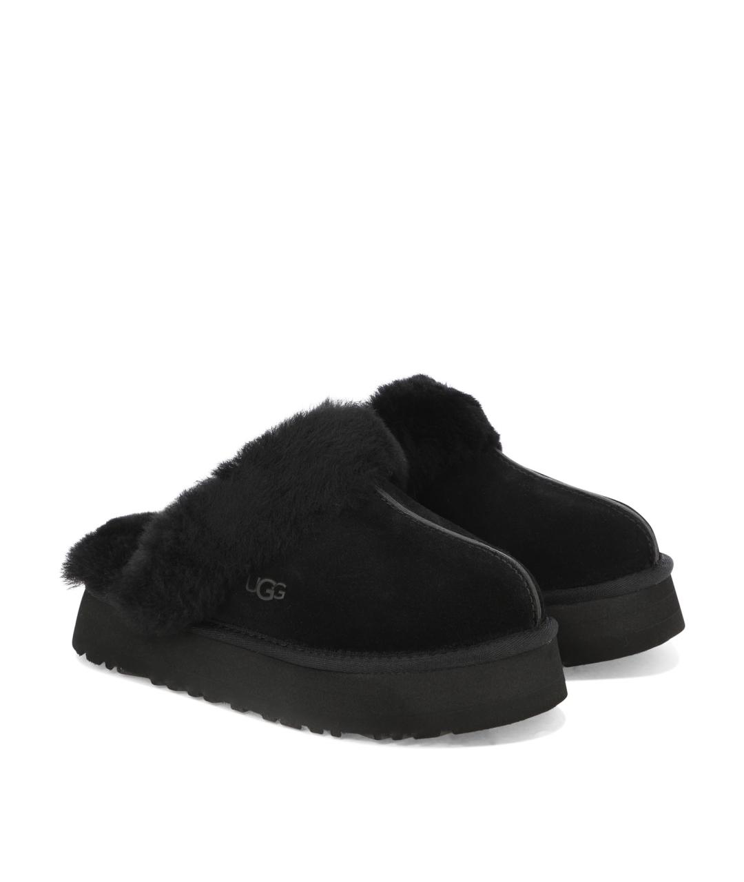 UGG AUSTRALIA Черные кожаные сабо, фото 2