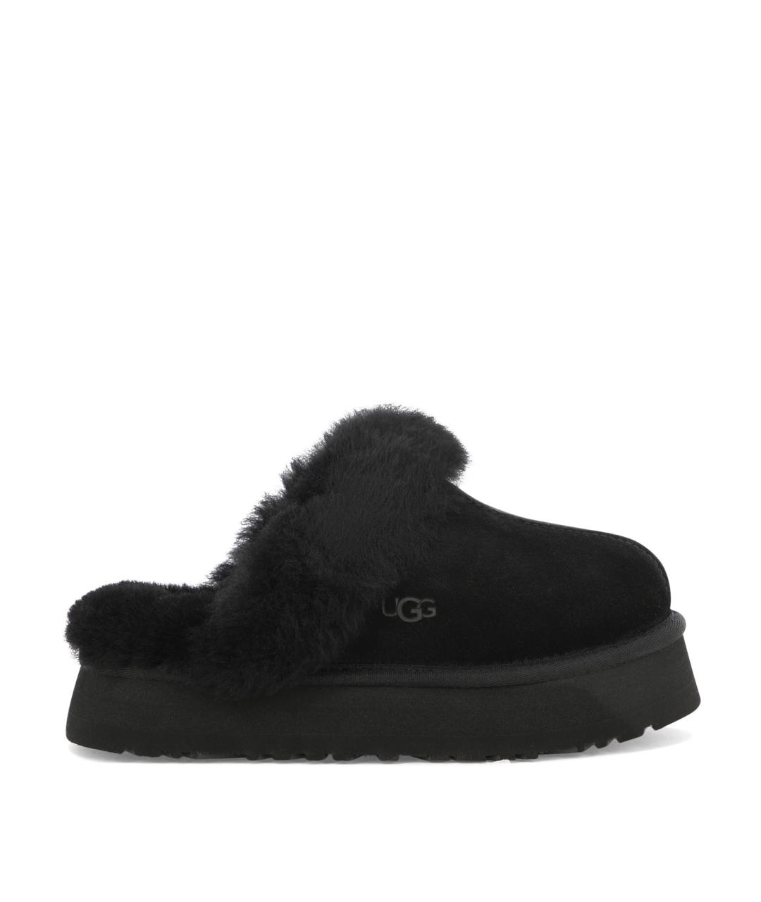 UGG AUSTRALIA Черные кожаные сабо, фото 1