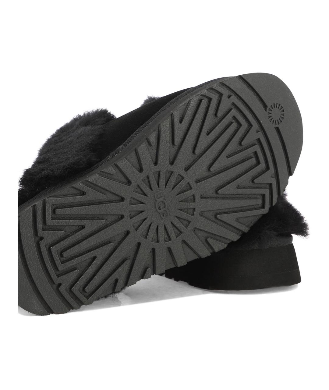 UGG AUSTRALIA Черные кожаные сабо, фото 5