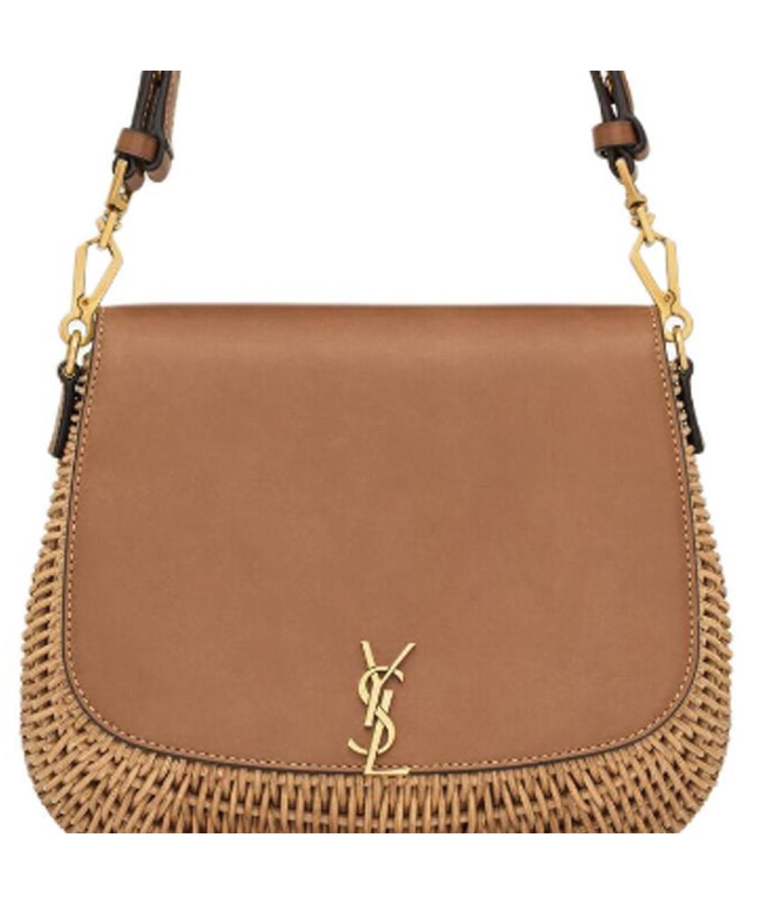 SAINT LAURENT Коричневая сумка с короткими ручками, фото 6