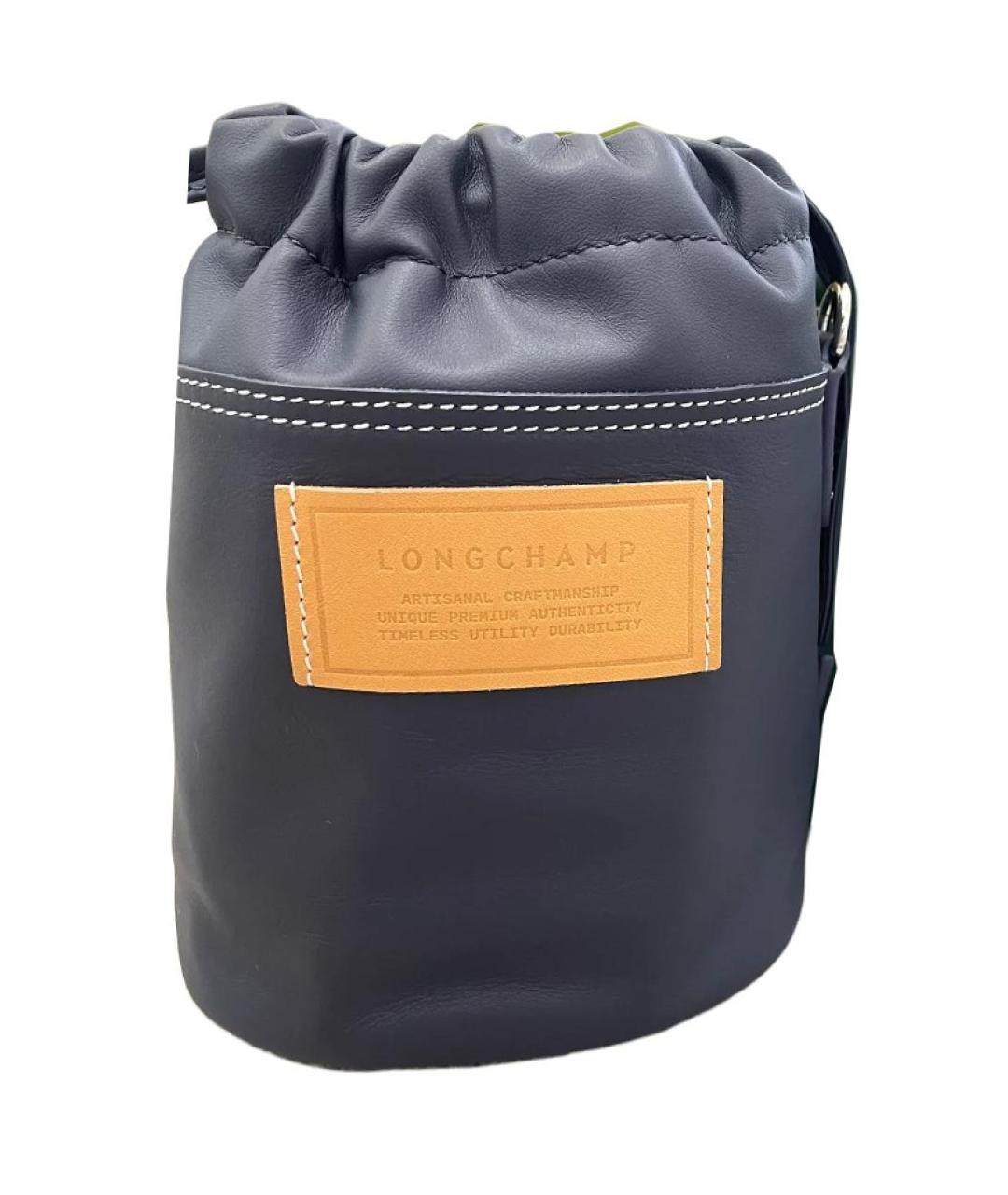 LONGCHAMP Темно-синяя кожаная сумка с короткими ручками, фото 2