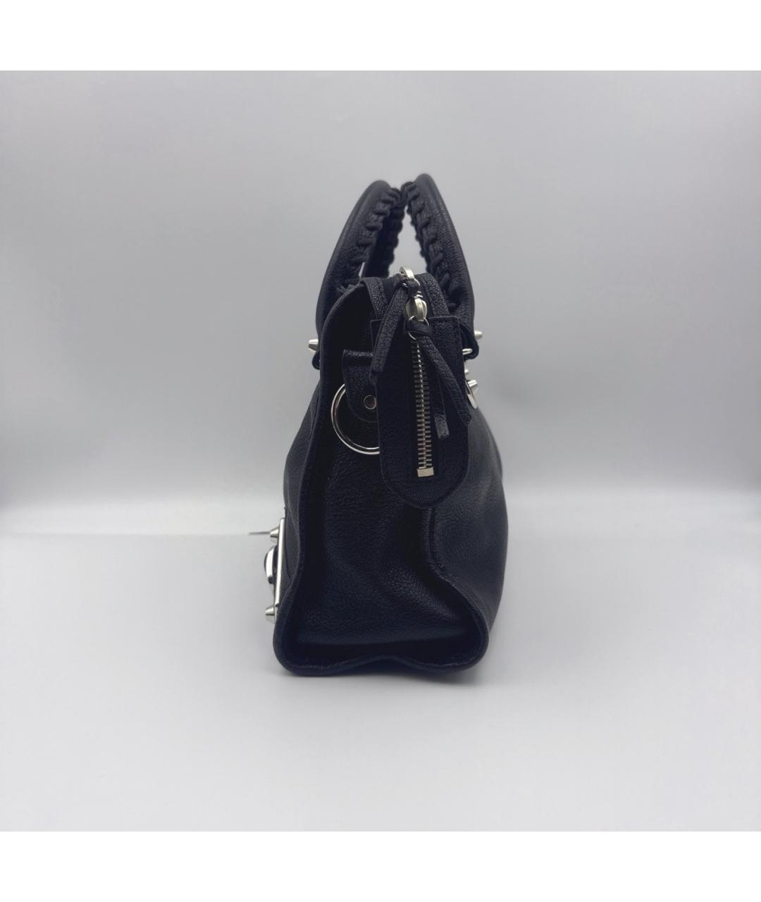 BALENCIAGA Черная кожаная сумка через плечо, фото 4