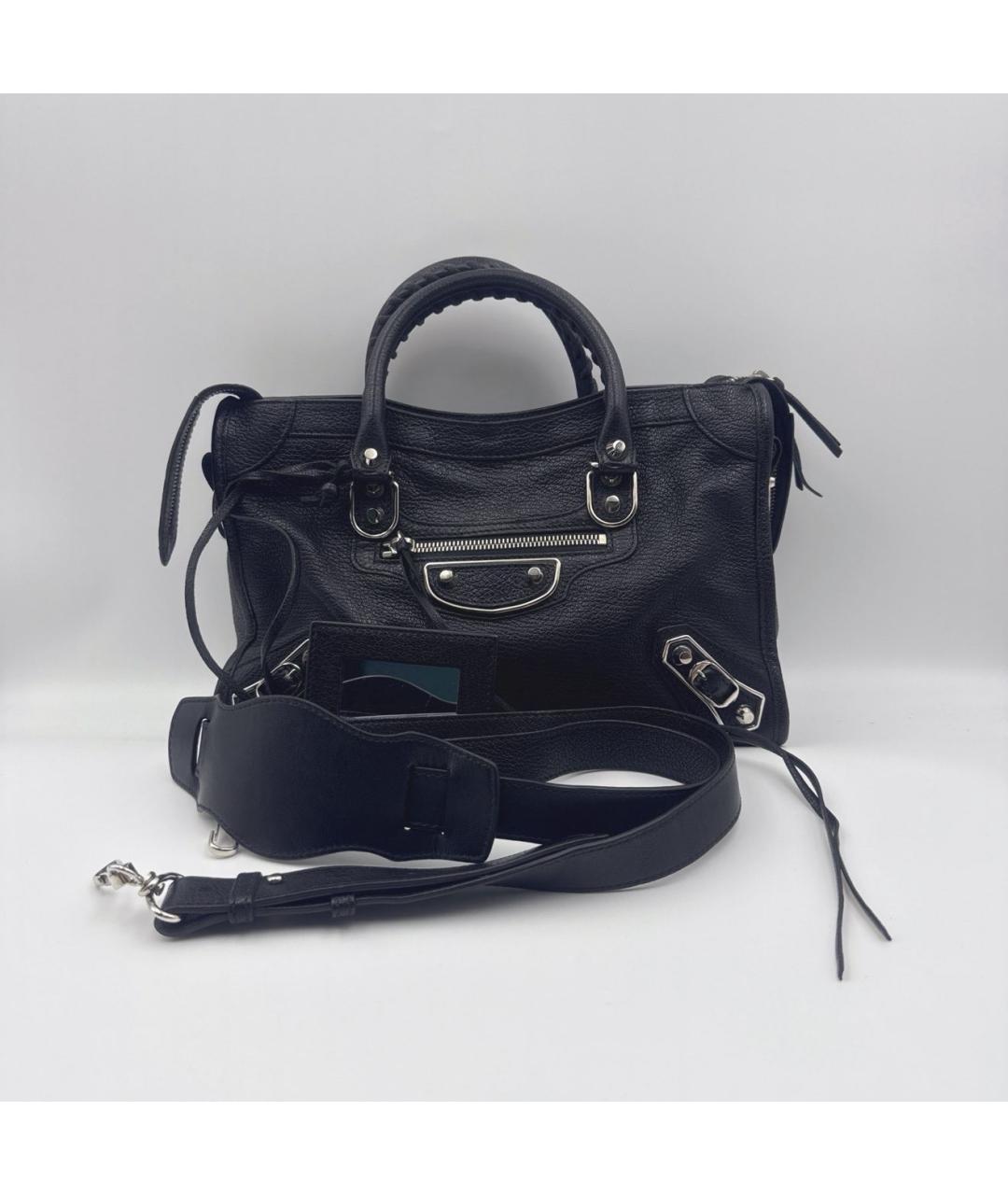 BALENCIAGA Черная кожаная сумка через плечо, фото 2