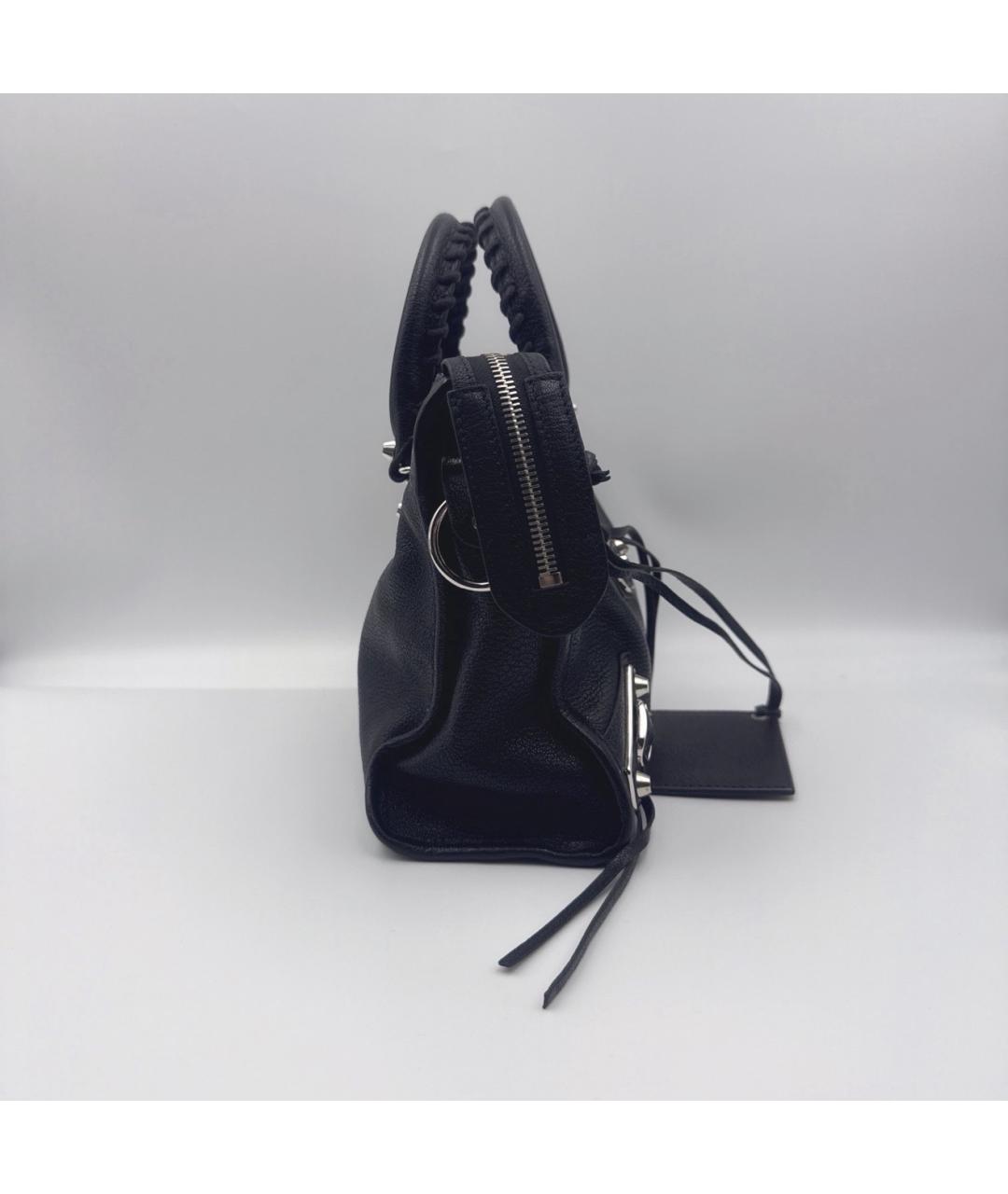 BALENCIAGA Черная кожаная сумка через плечо, фото 5