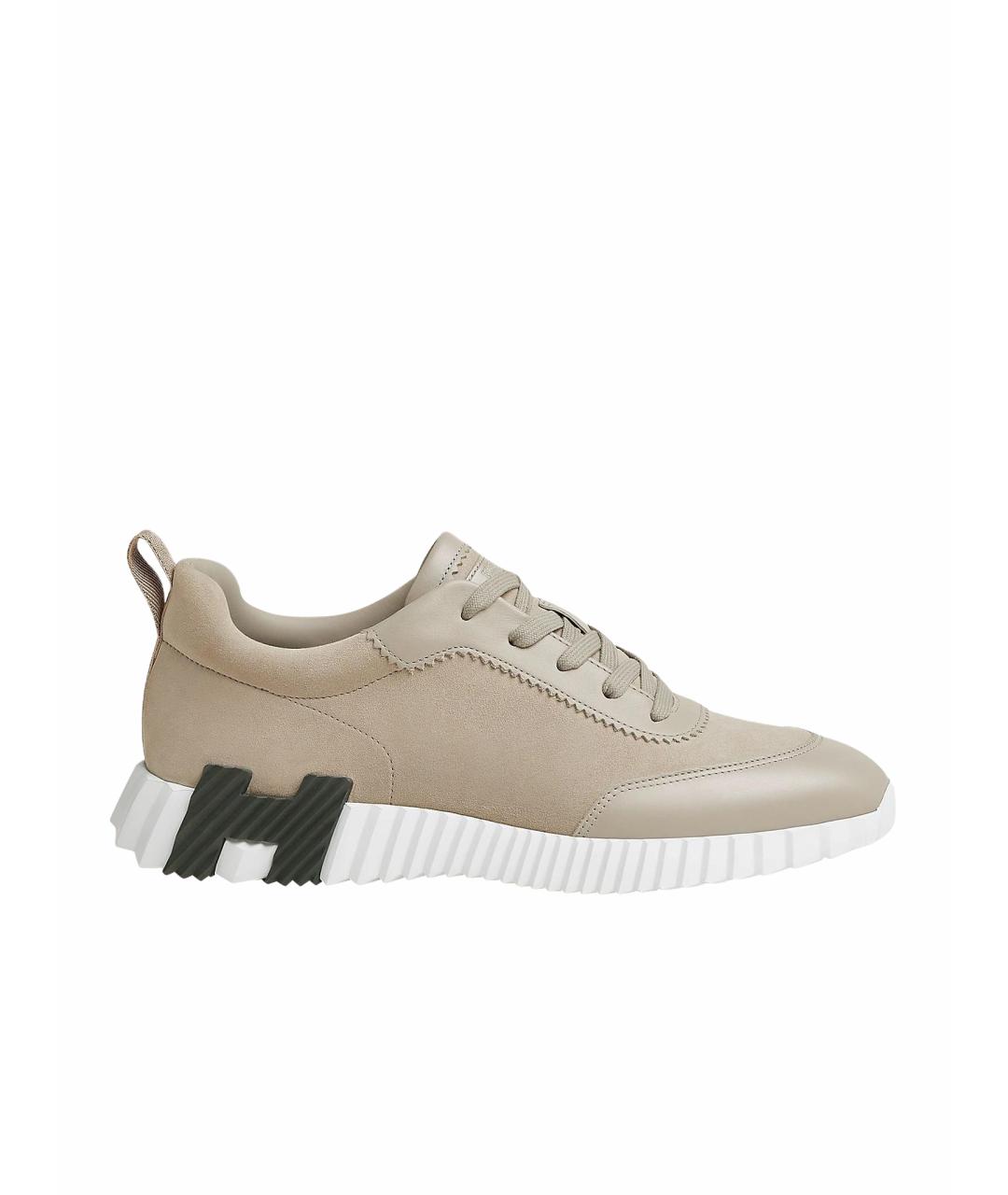 HERMES Бежевые низкие кроссовки / кеды, фото 1