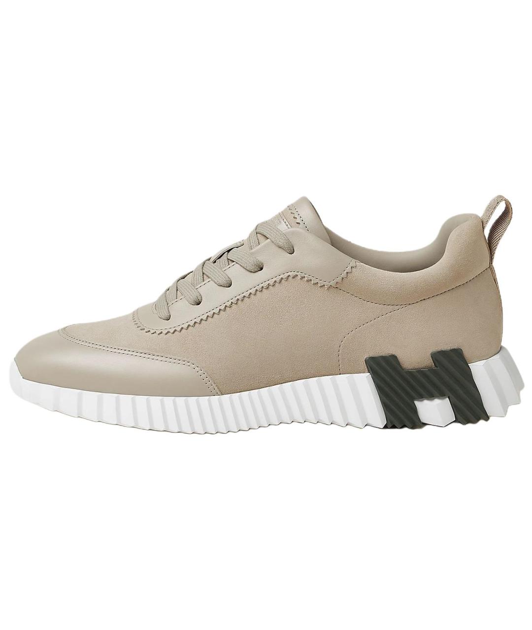 HERMES Бежевые низкие кроссовки / кеды, фото 4