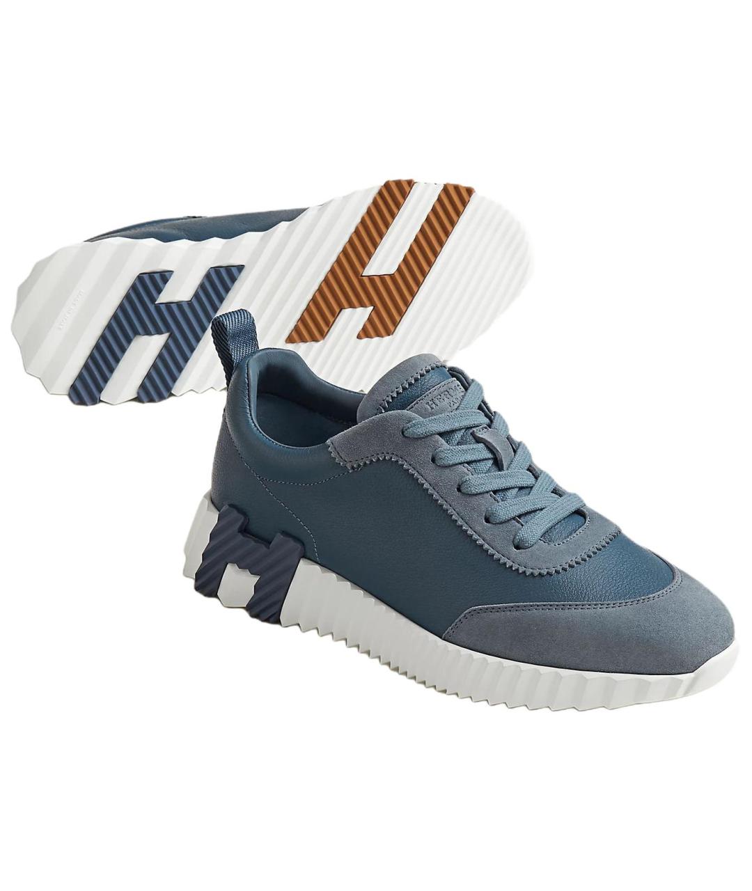 HERMES Синие кроссовки, фото 4