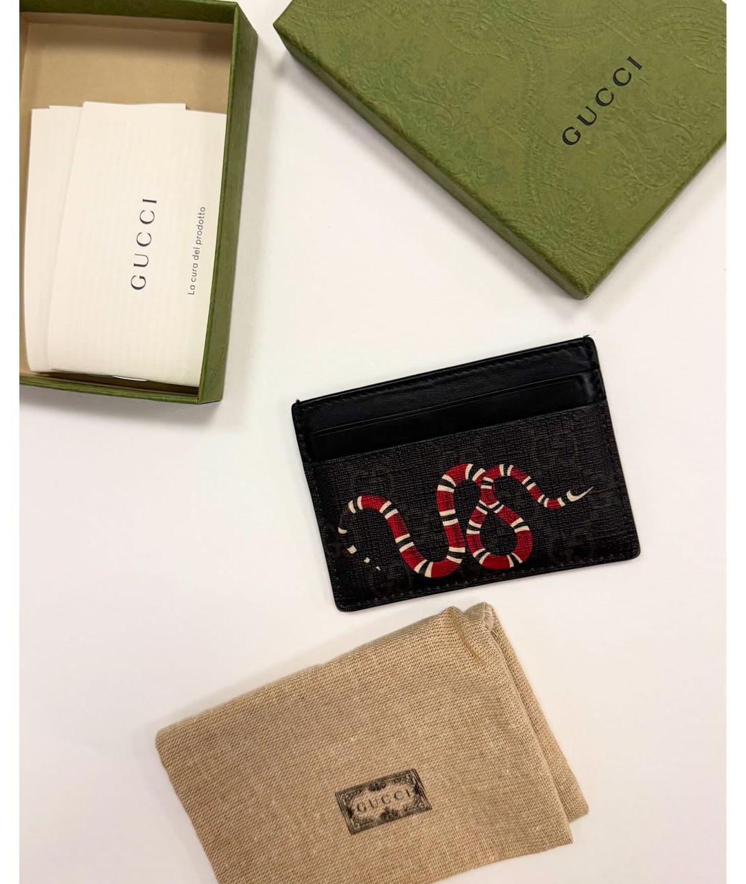 GUCCI Черный кожаный кардхолдер, фото 4