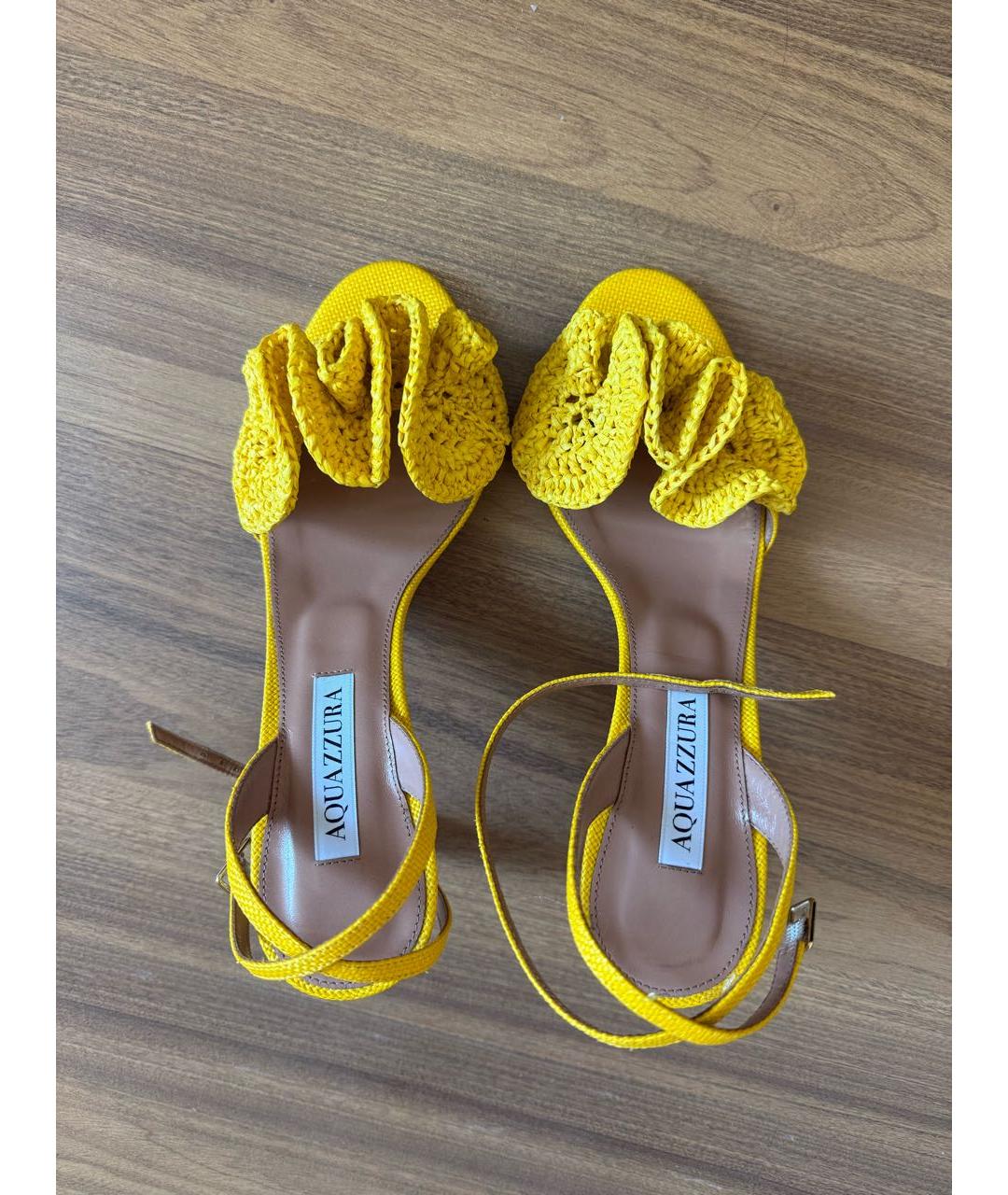 AQUAZZURA Желтые босоножки, фото 3