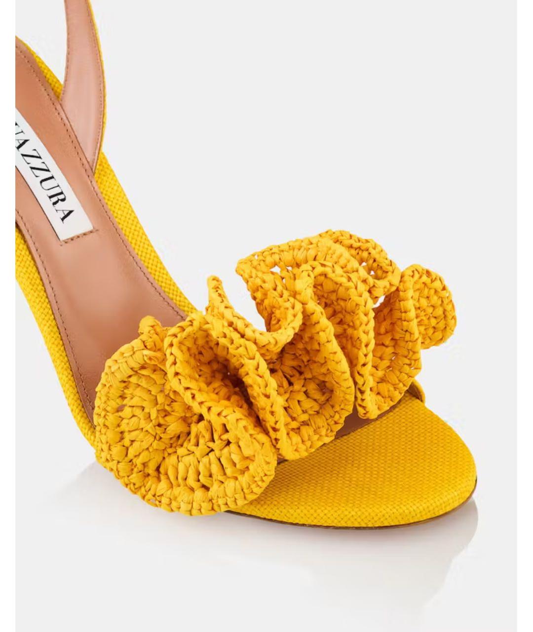 AQUAZZURA Желтые босоножки, фото 5