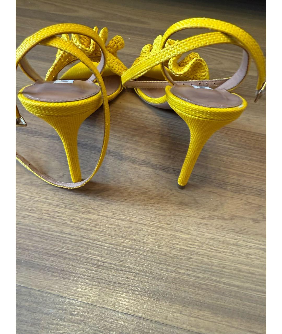 AQUAZZURA Желтые босоножки, фото 4