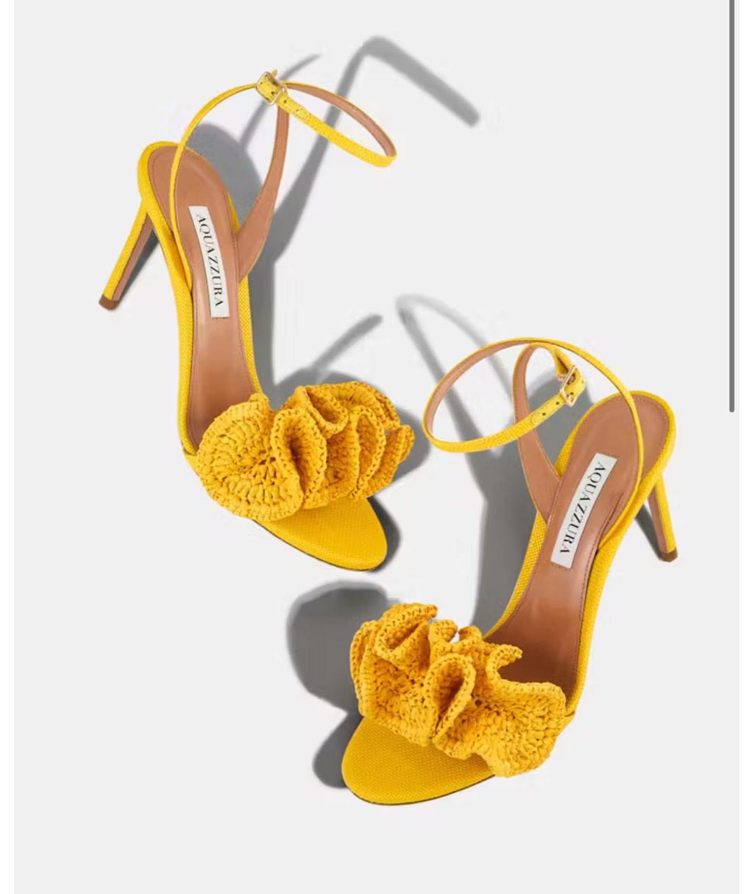 AQUAZZURA Желтые босоножки, фото 7