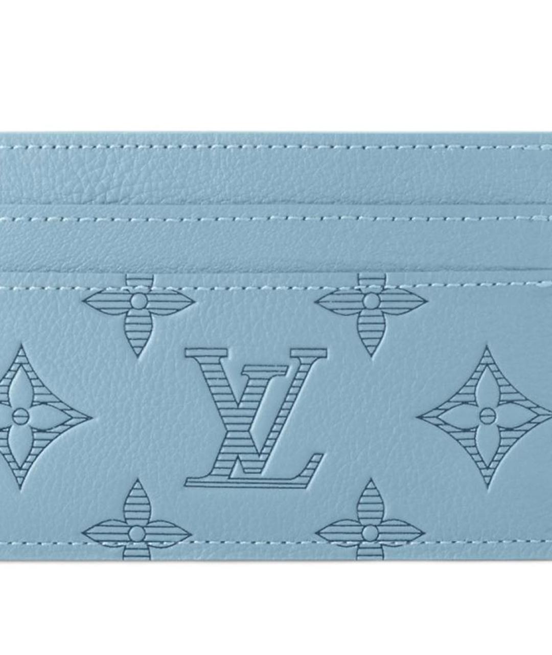 LOUIS VUITTON Голубой кожаный кардхолдер, фото 5