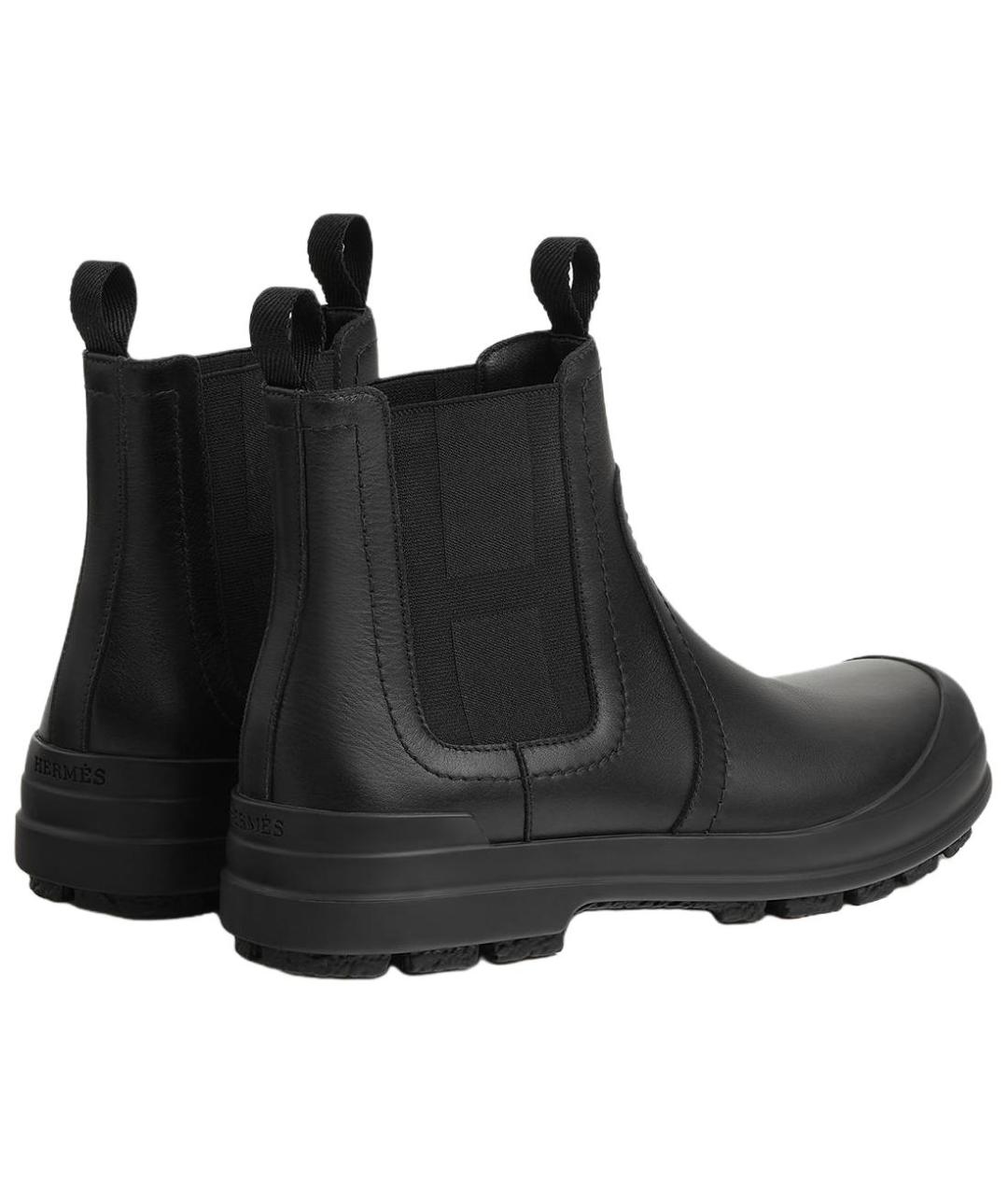 HERMES Черные кожаные ботинки, фото 4