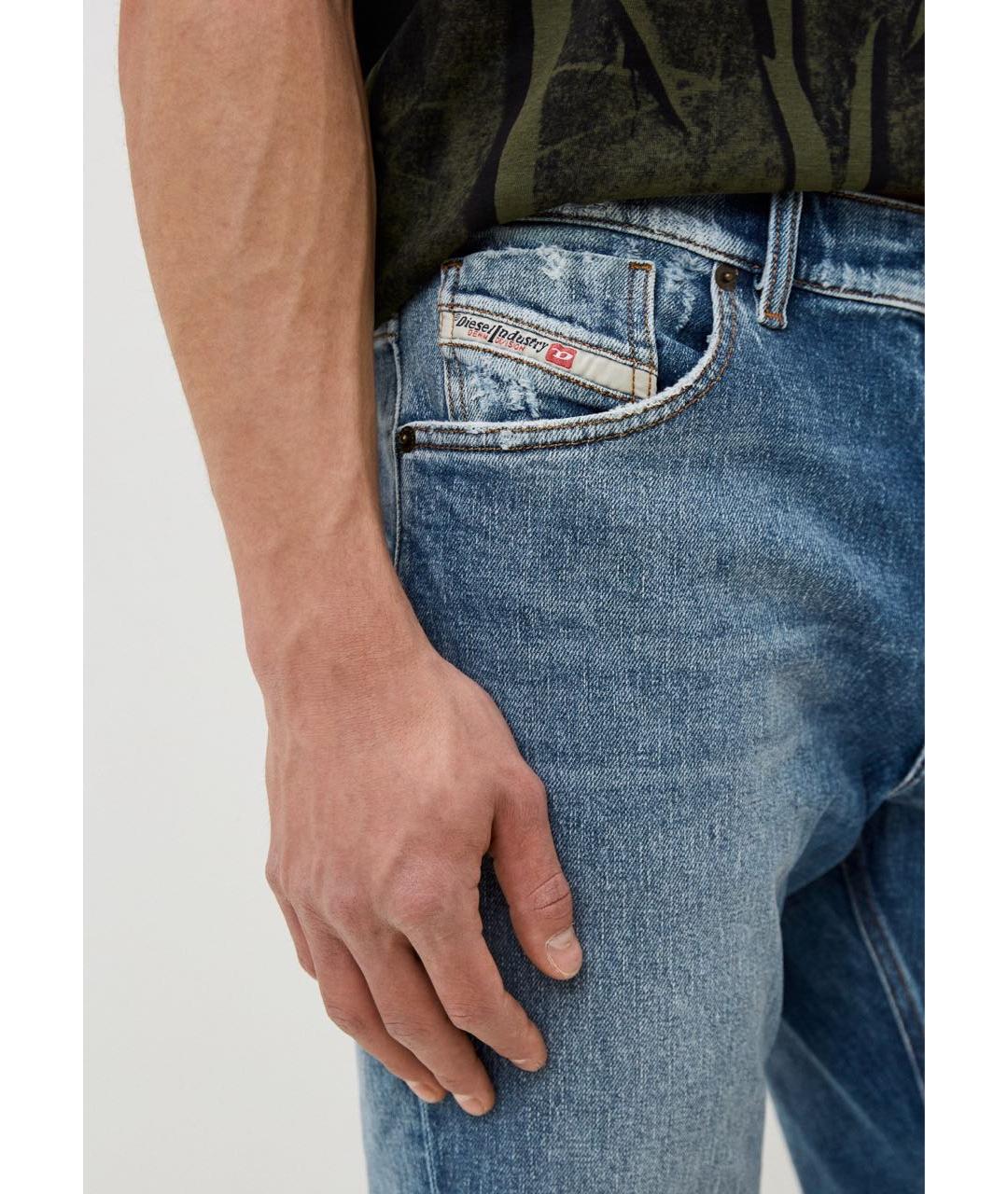 DIESEL Синие хлопковые джинсы скинни, фото 4