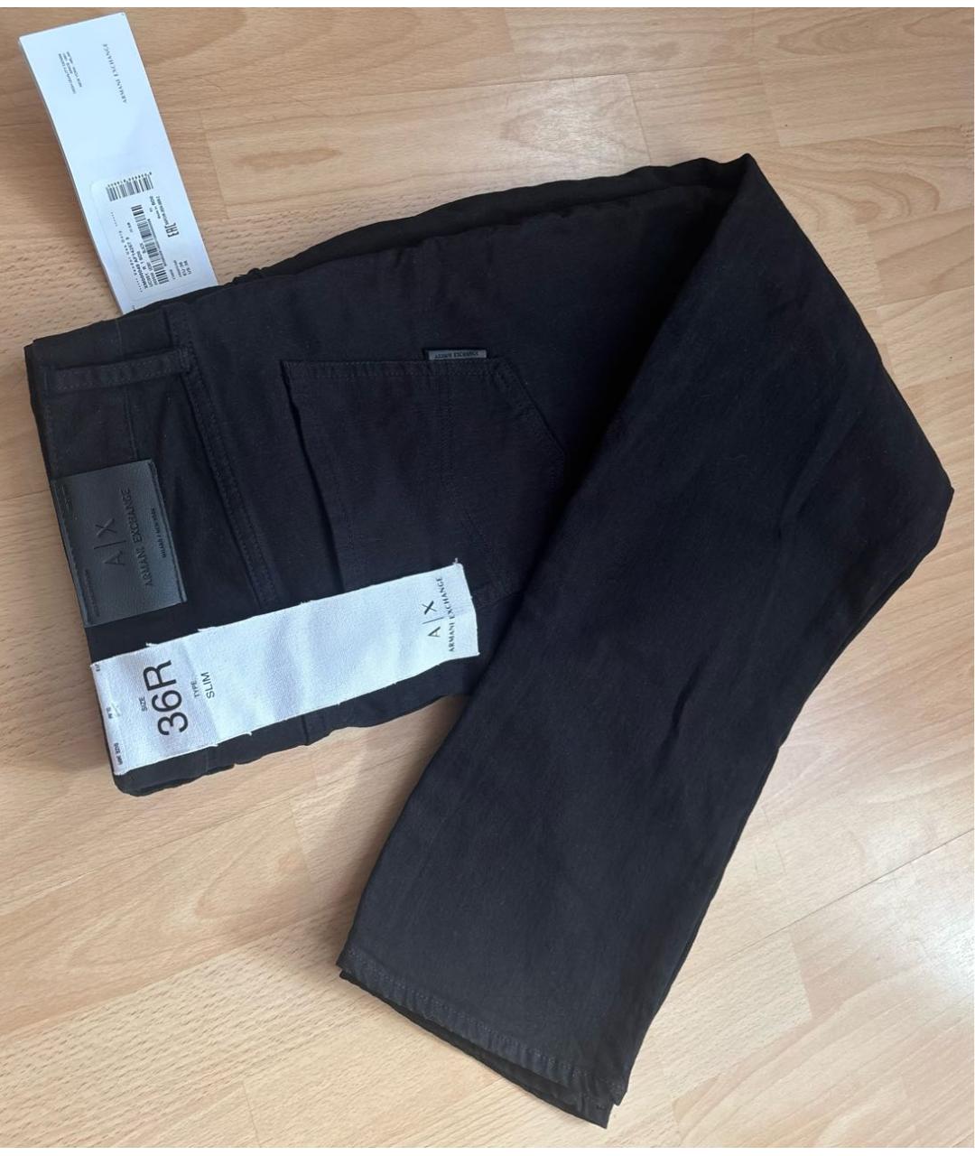 ARMANI EXCHANGE Черные хлопко-эластановые джинсы скинни, фото 4