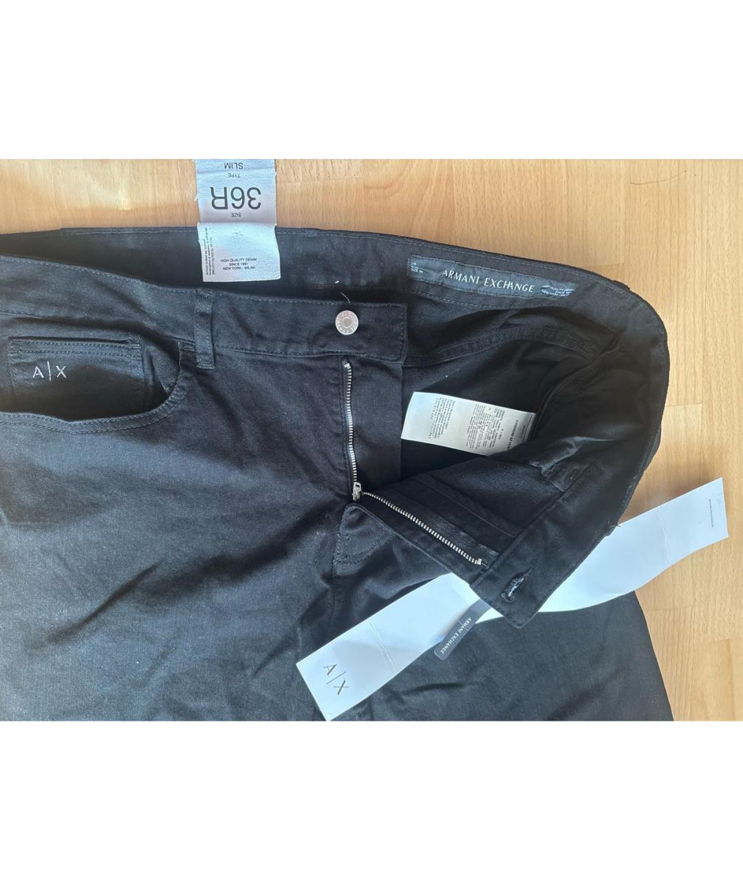 ARMANI EXCHANGE Черные хлопко-эластановые джинсы скинни, фото 3
