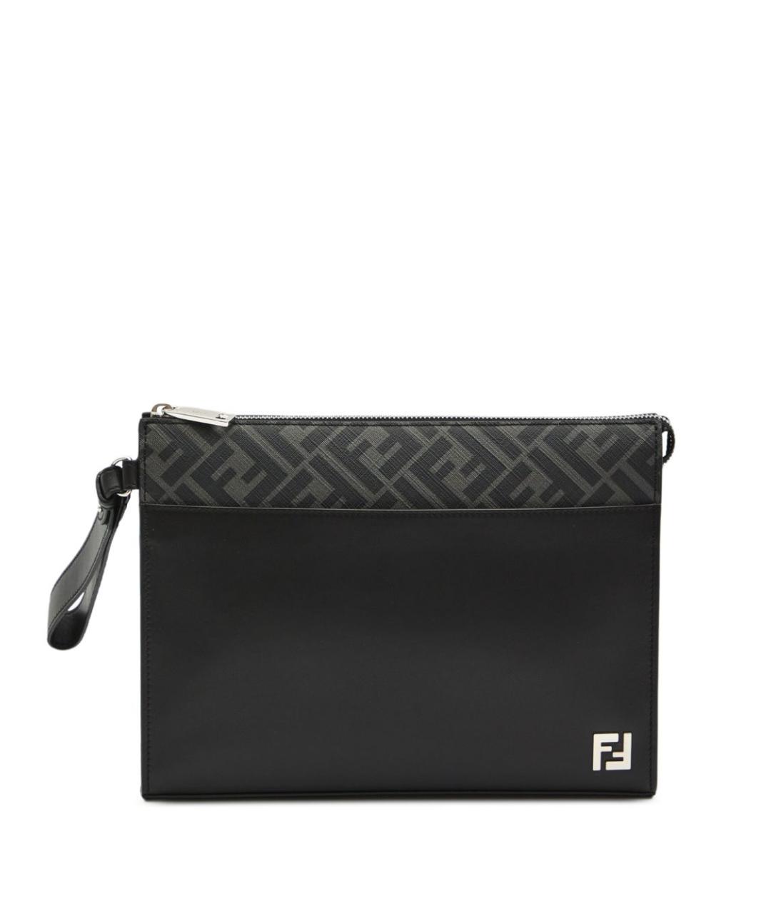 FENDI Черная кожаная папка для документов, фото 1