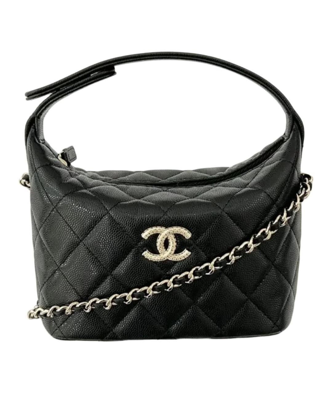 CHANEL Черная кожаная сумка с короткими ручками, фото 1