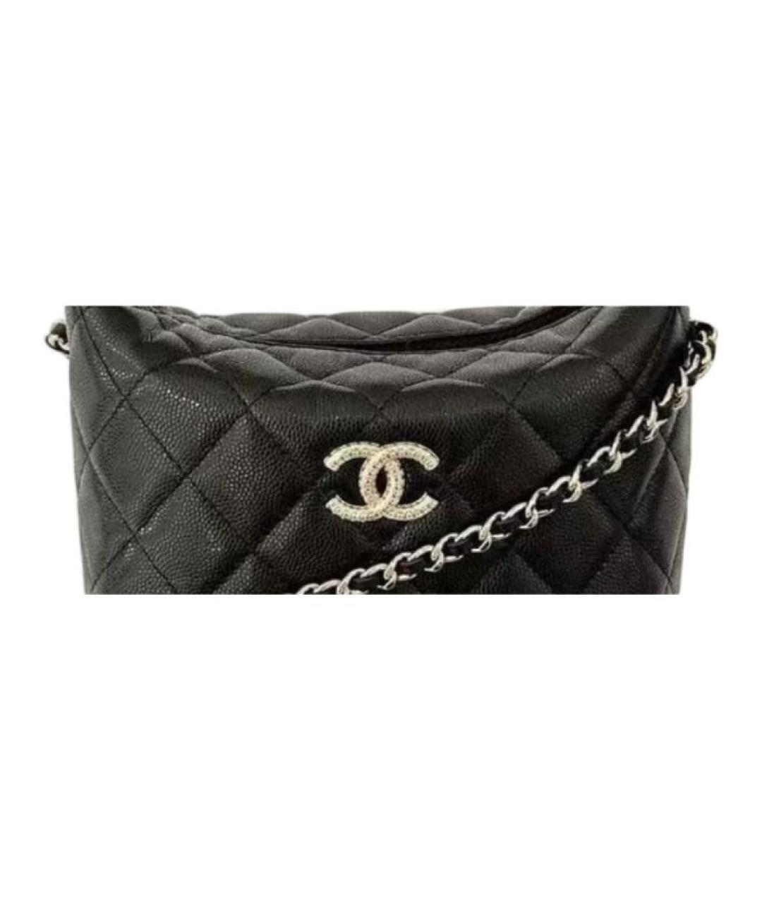 CHANEL Черная кожаная сумка с короткими ручками, фото 5