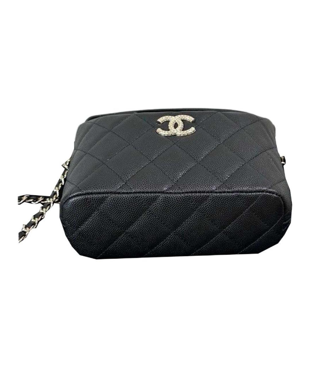 CHANEL Черная кожаная сумка с короткими ручками, фото 4