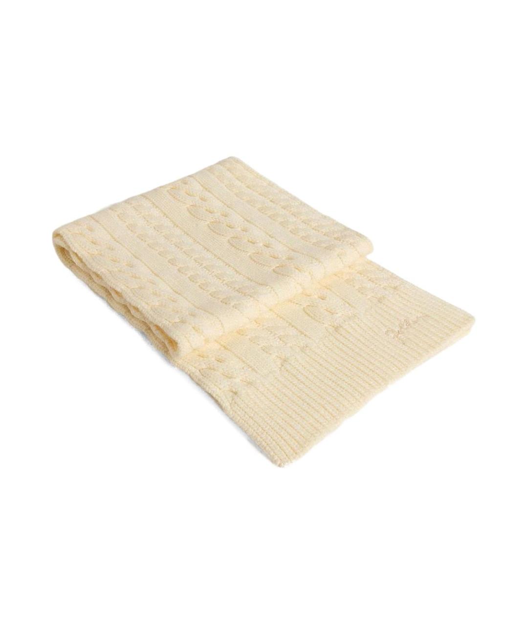 GOLDEN GOOSE DELUXE BRAND Бежевый шерстяной шарф, фото 1