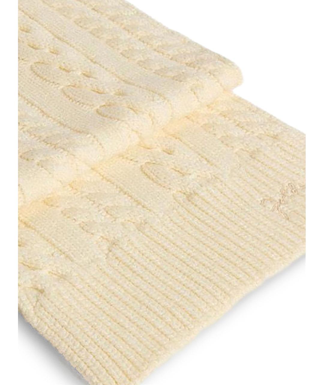 GOLDEN GOOSE DELUXE BRAND Бежевый шерстяной шарф, фото 2