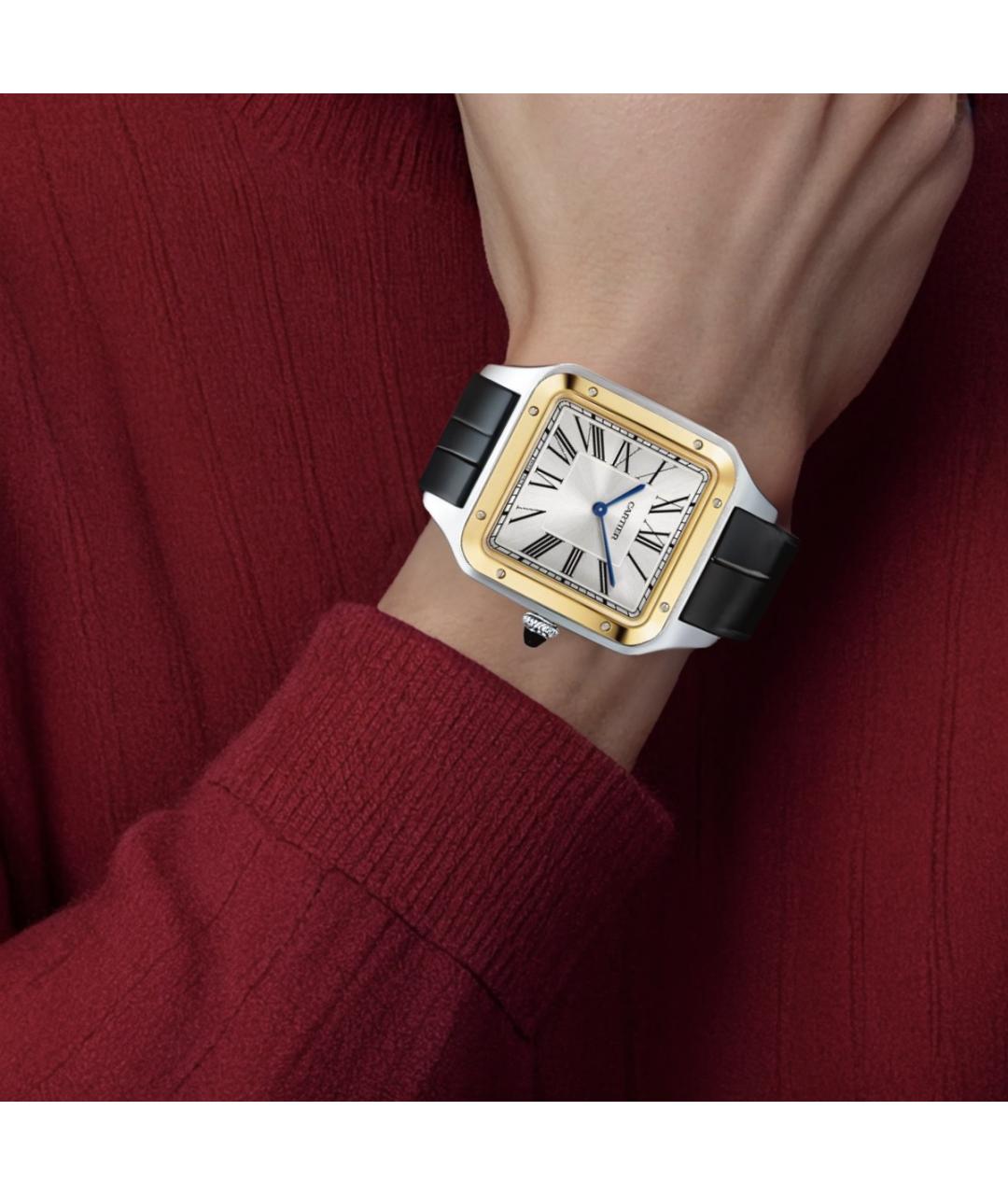 CARTIER Черные часы из желтого золота, фото 2