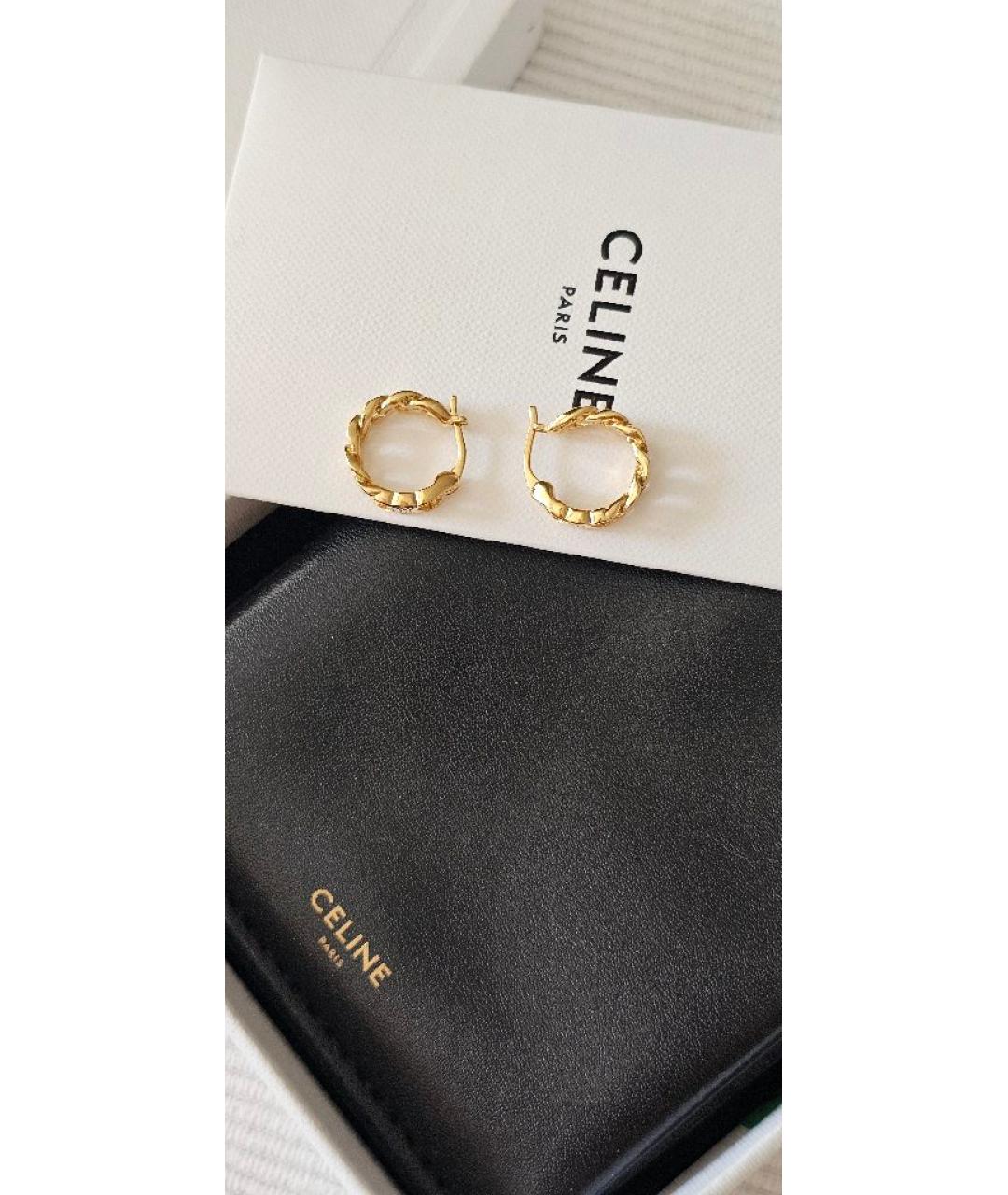 CELINE Золотые латунные серьги, фото 5