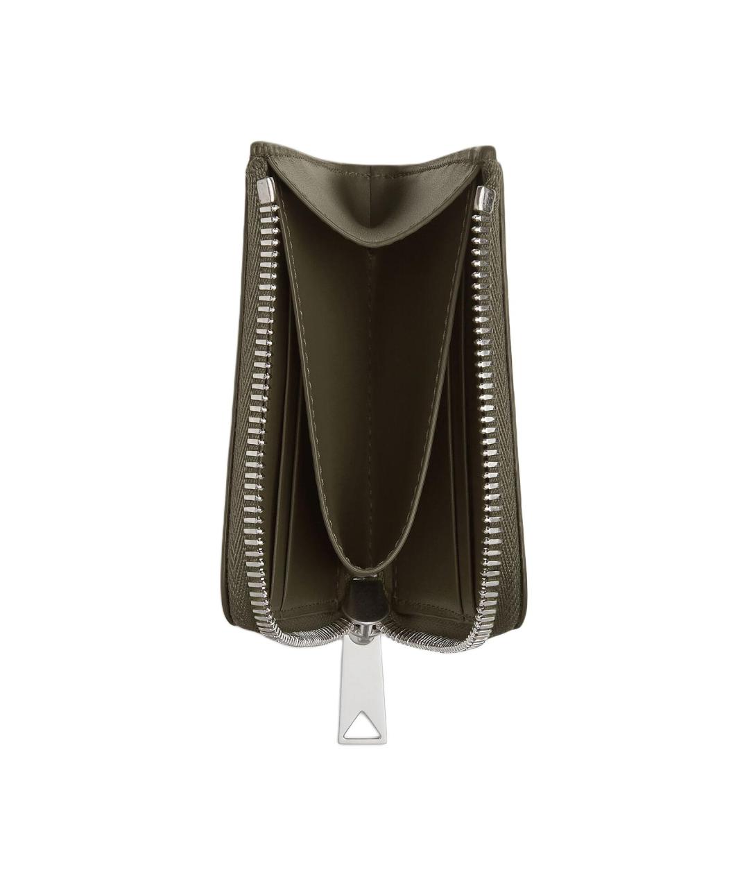 BOTTEGA VENETA Хаки кожаный кошелек, фото 3