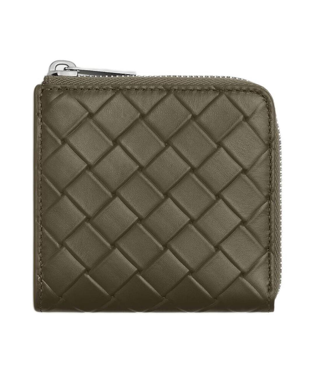 BOTTEGA VENETA Хаки кожаный кошелек, фото 1