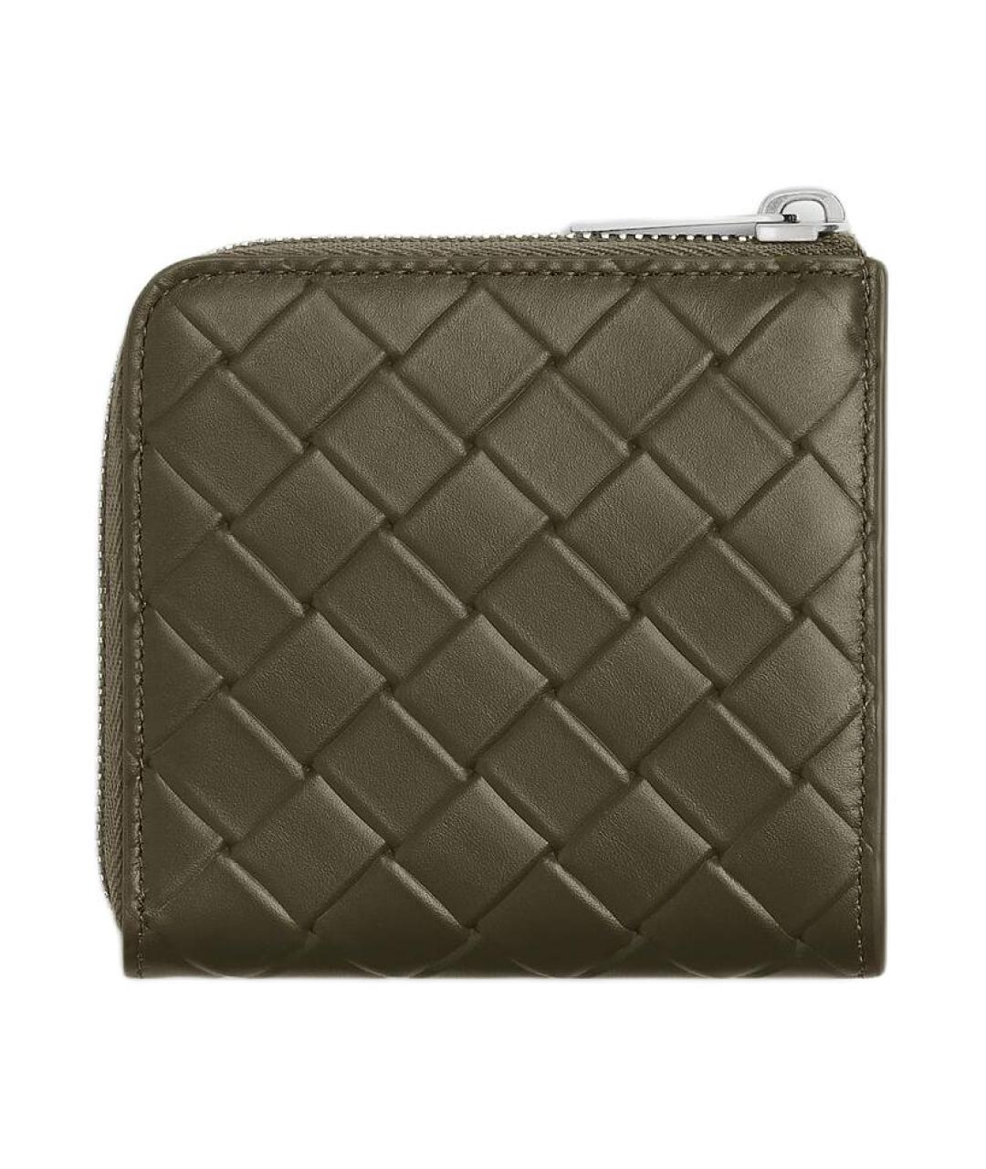 BOTTEGA VENETA Хаки кожаный кошелек, фото 2