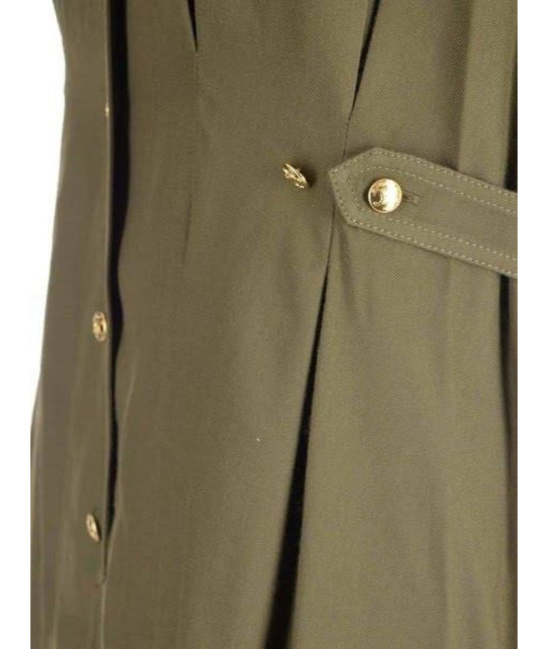 CELINE Хаки вискозное повседневное платье, фото 4