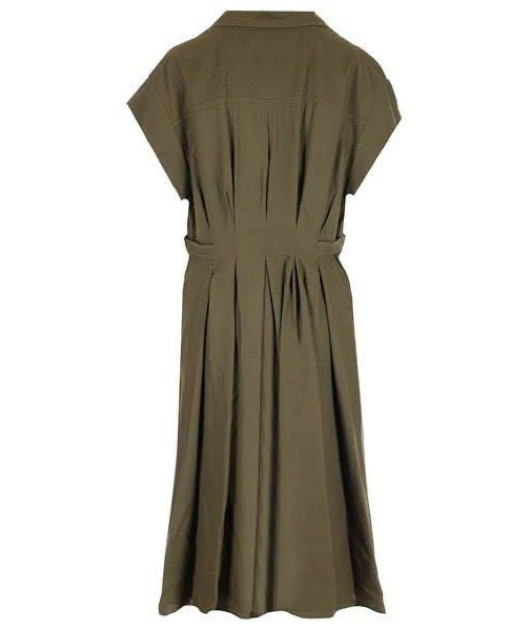 CELINE Хаки вискозное повседневное платье, фото 2