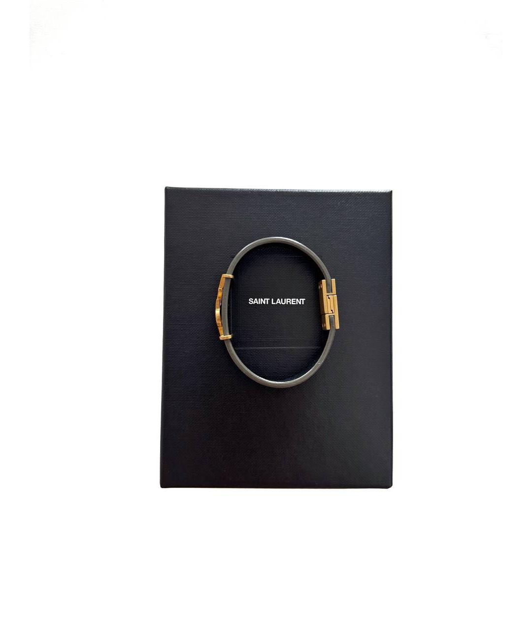 SAINT LAURENT Антрацитовый браслет, фото 6