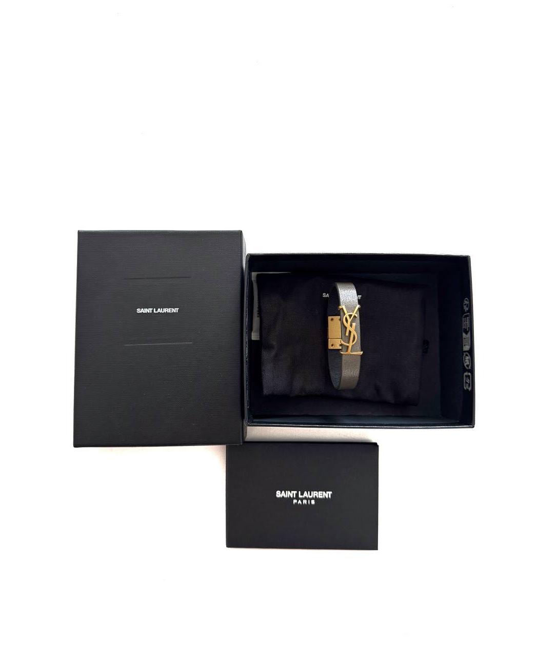 SAINT LAURENT Антрацитовый браслет, фото 1