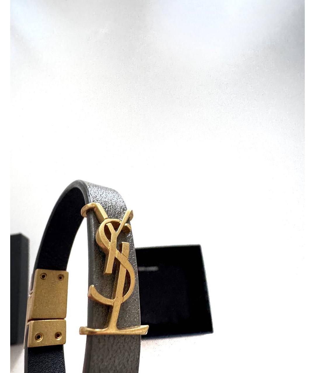 SAINT LAURENT Антрацитовый браслет, фото 3