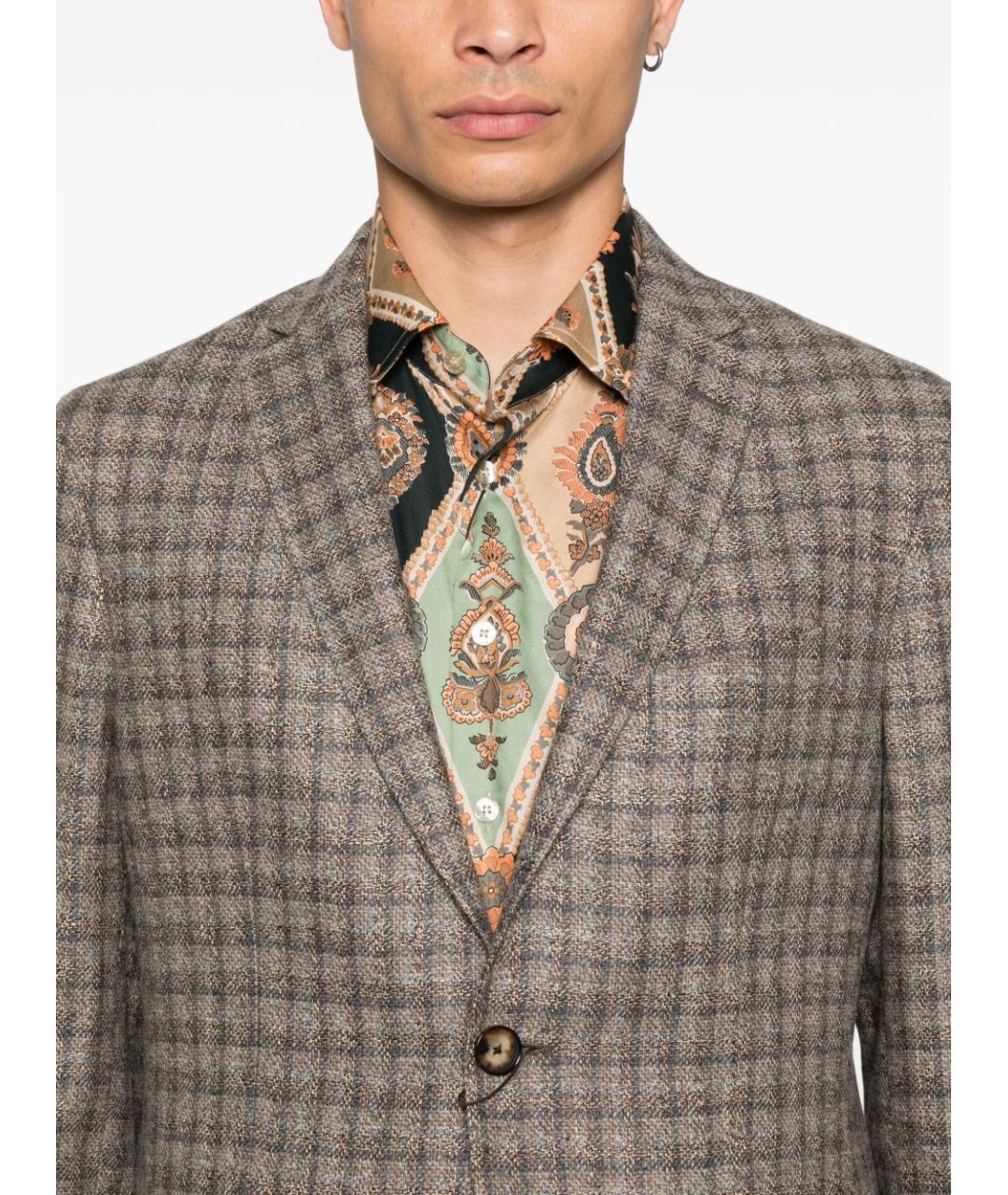 ETRO Коричневый шерстяной пиджак, фото 4