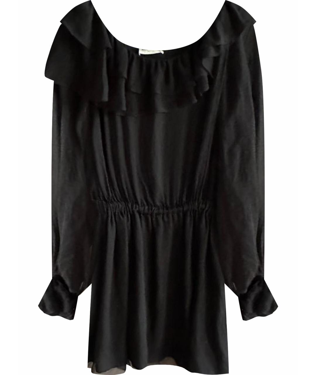 SAINT LAURENT Черное шифоновое вечернее платье, фото 1
