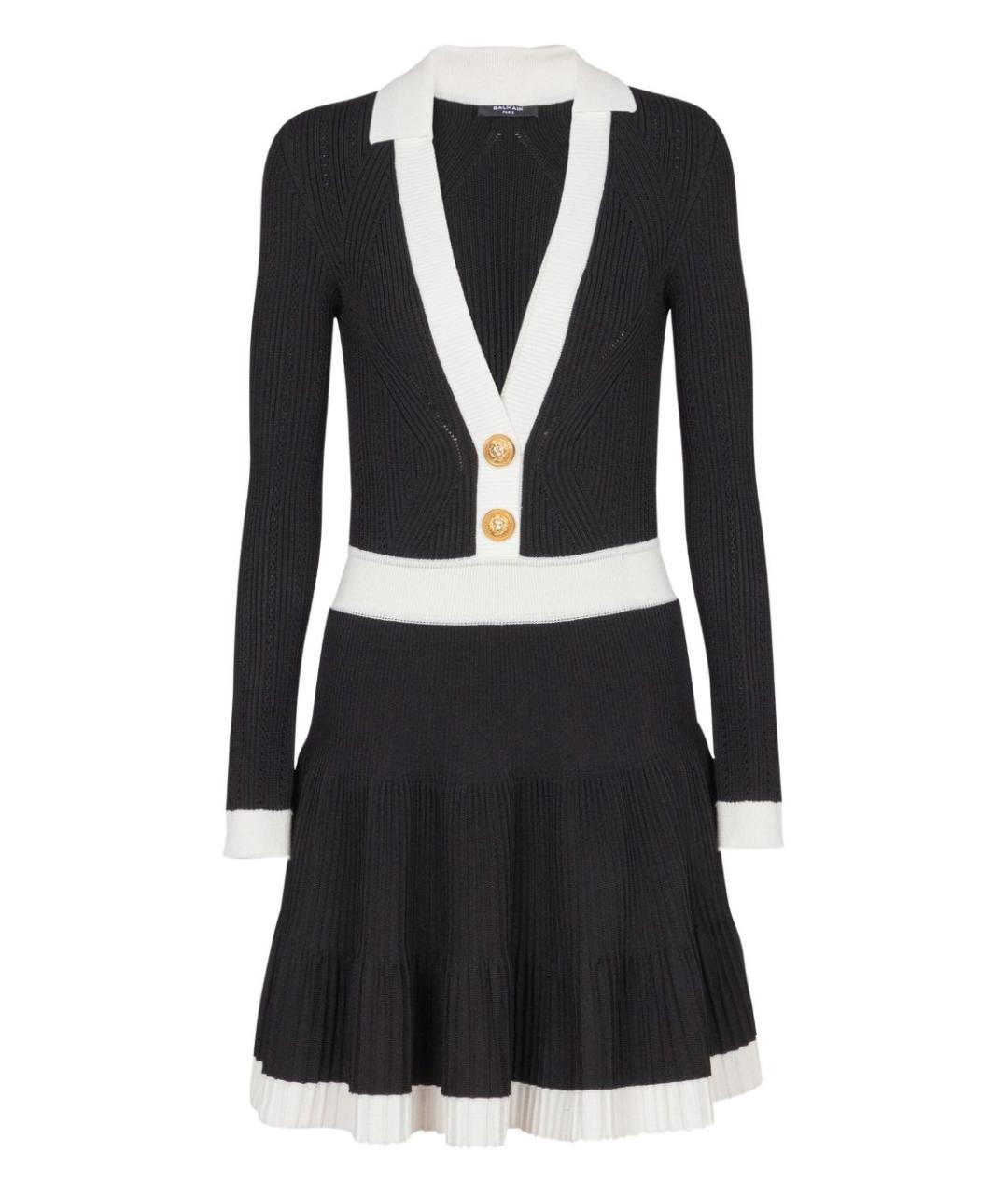 BALMAIN Черное вискозное повседневное платье, фото 1