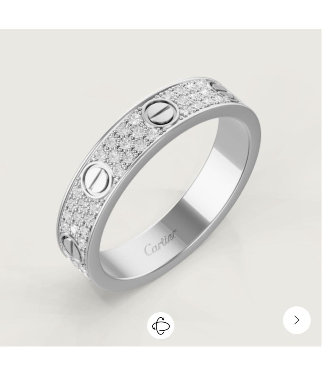 CARTIER Серебряное кольцо из белого золота, фото 5