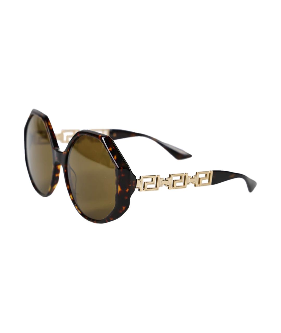 VERSACE Коричневые пластиковые солнцезащитные очки, фото 1