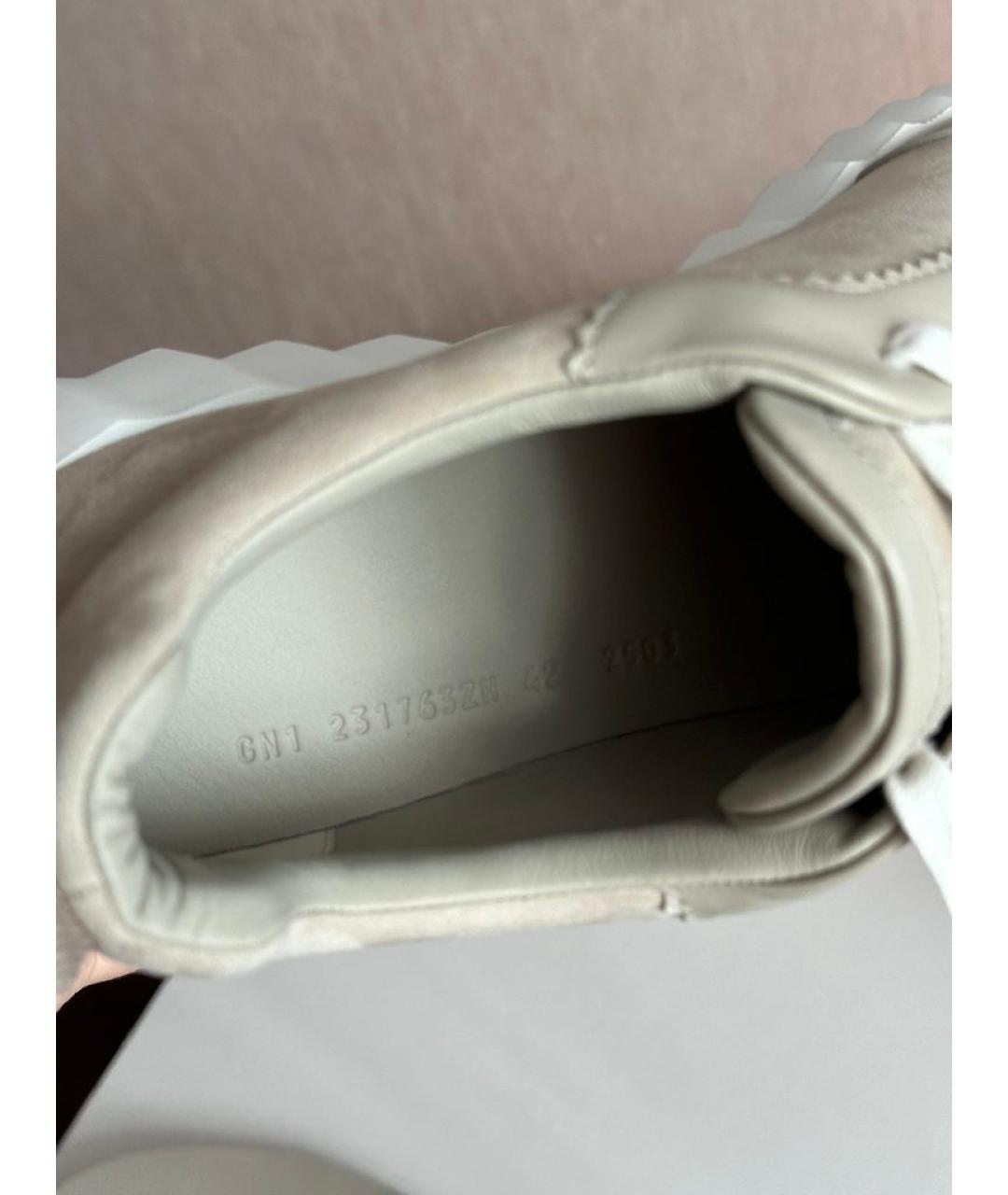 HERMES Бежевые замшевые низкие кроссовки / кеды, фото 3