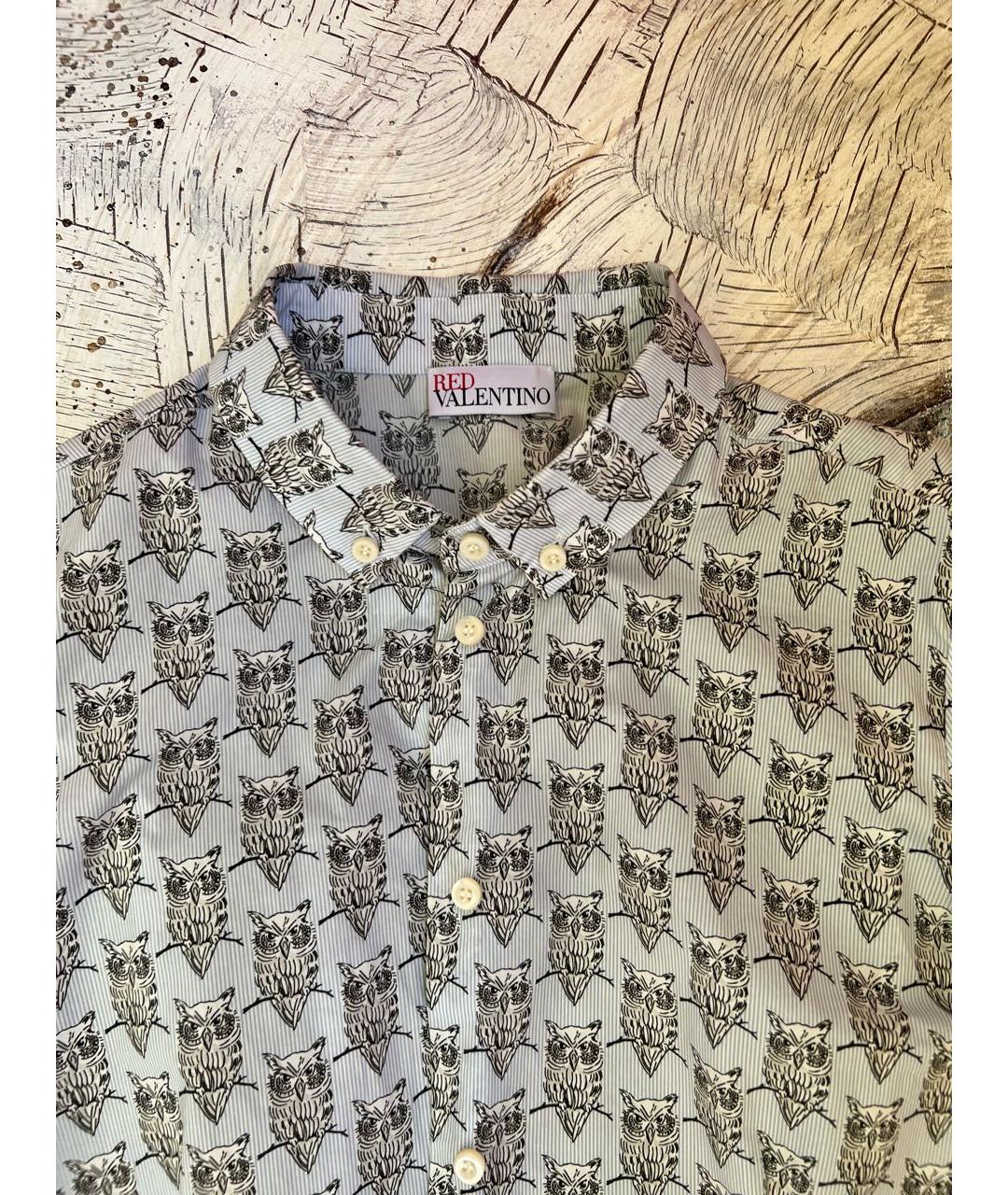 RED VALENTINO Голубая полиэстеровая рубашка, фото 3