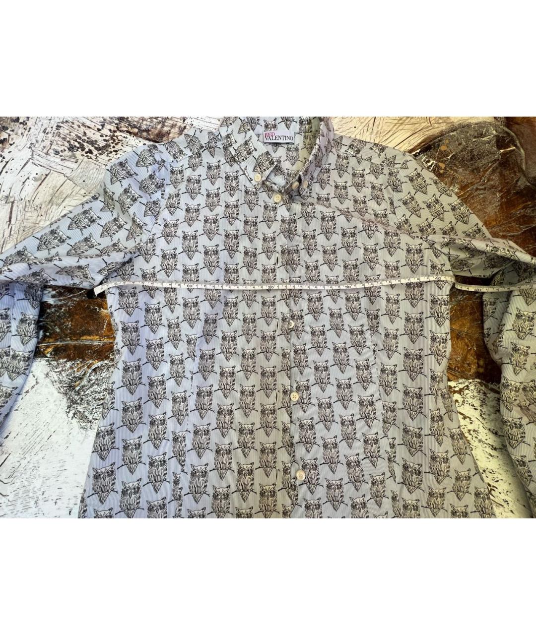 RED VALENTINO Голубая полиэстеровая рубашка, фото 6